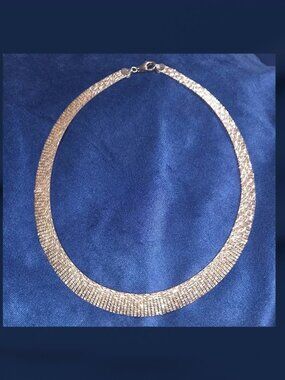 Omega Diamond Cut Sterling Silver Necklace - 925 Italy ATI